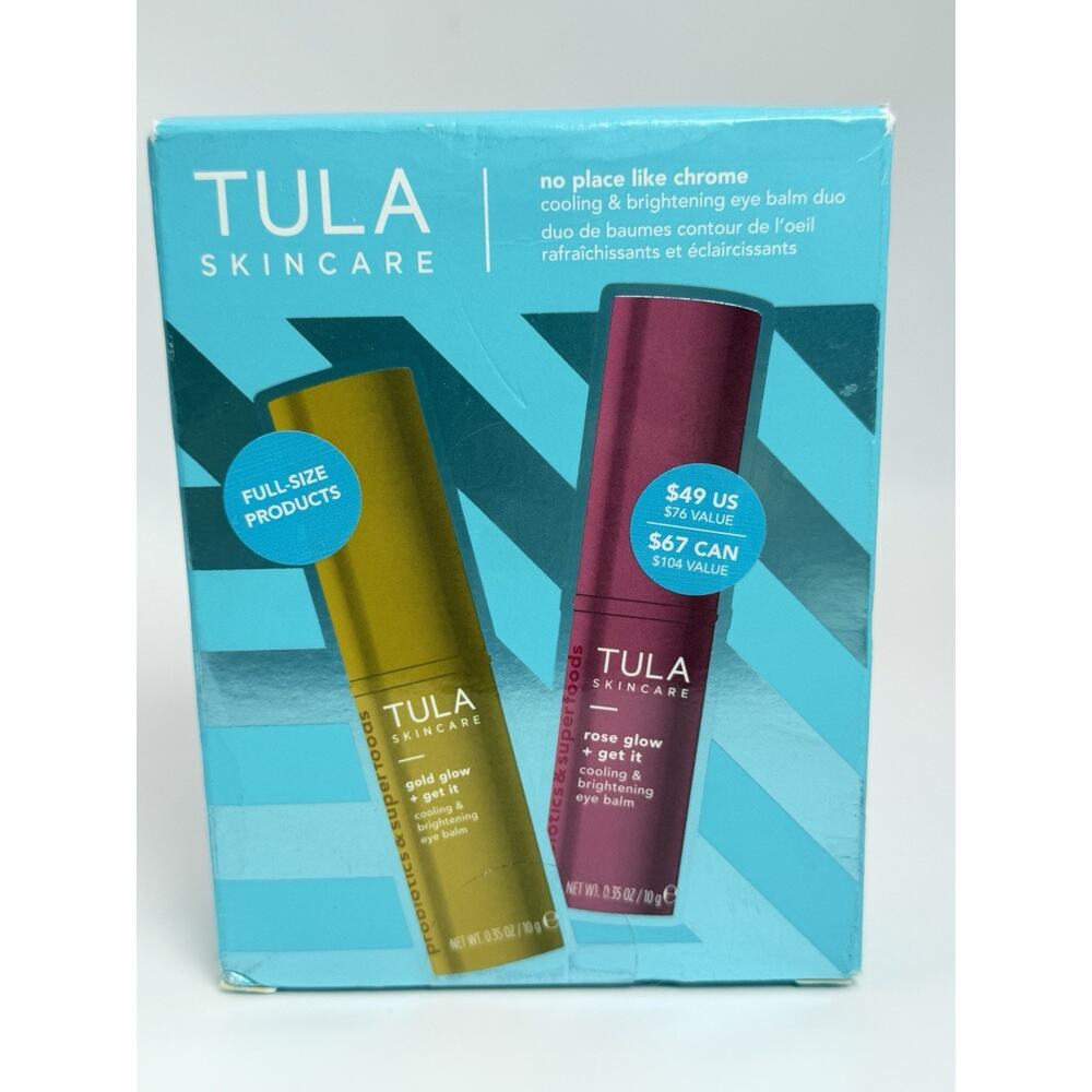 Tula Skincare No Place Like Chrome Cooling & Brightening Eye Balm Duo MSRP $76